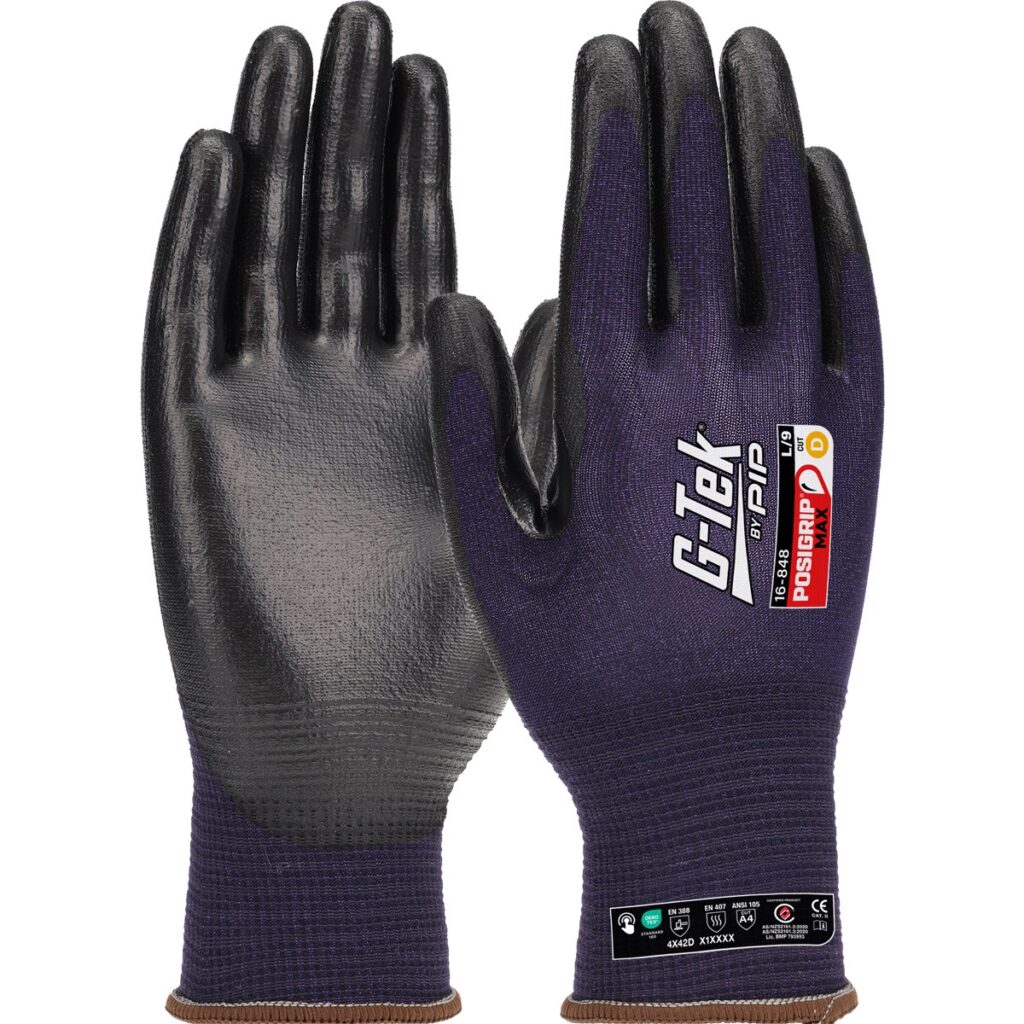 G-Tek® 16-848 - PosiGrip™-MAX XD require up to 40% less force than traditional Nitrile (NBR) gloves for pulling and catching tasks,
