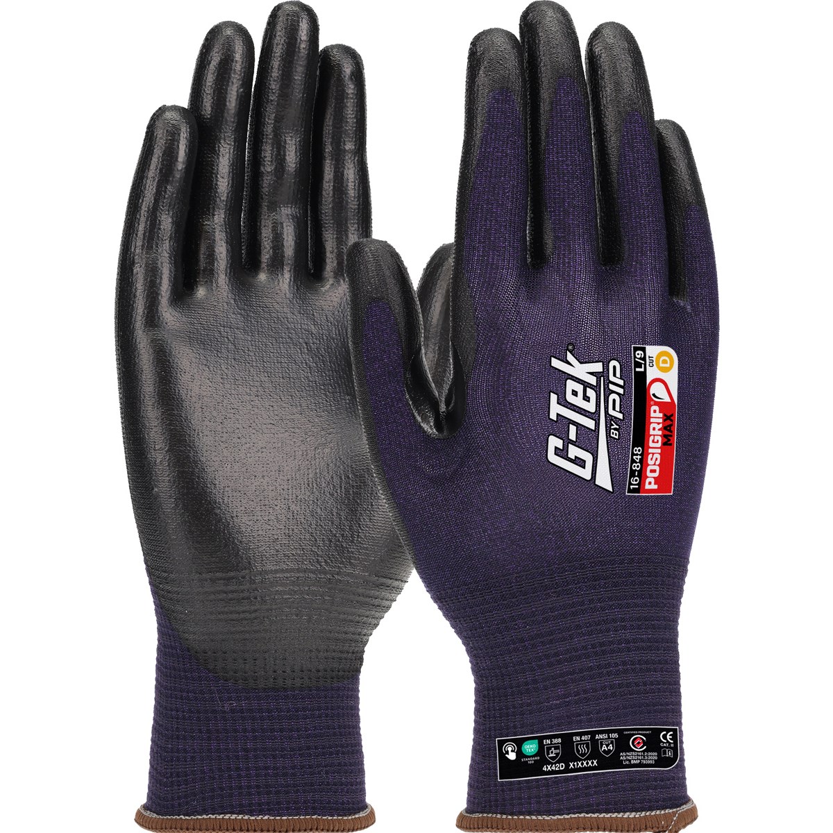G-TekĀ® 16-848 - PosiGripā¢-MAX XD require up to 40% less force than traditional Nitrile (NBR) gloves for pulling and catching tasks,