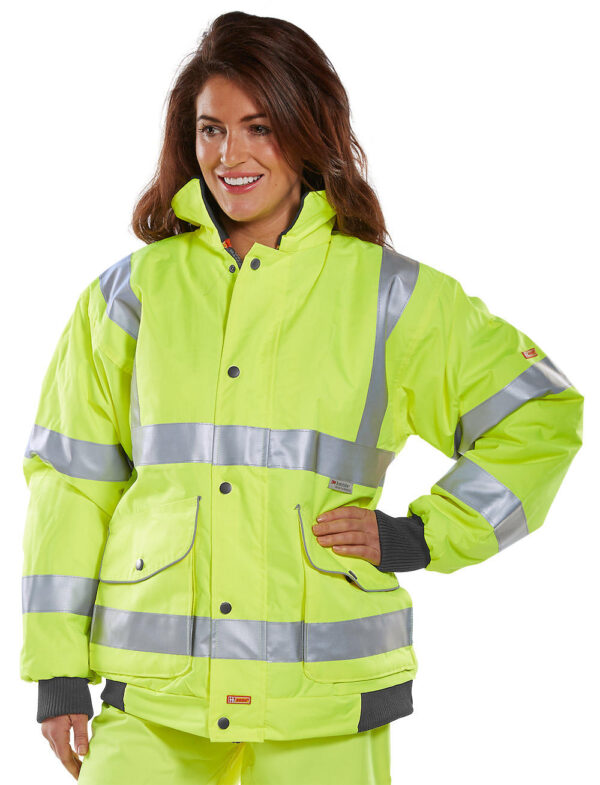 Beeswift Super Bomber Hi-vis Waterproof Jacket Saturn Yellow-Unisex