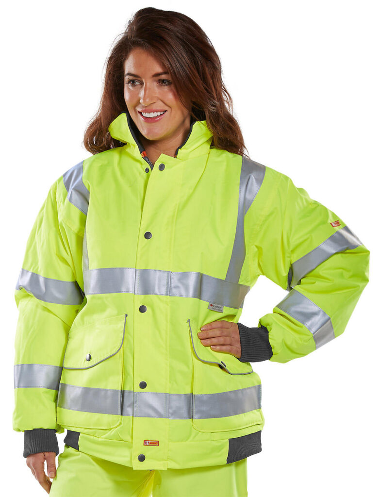 Beeswift Super Bomber Hi-vis Waterproof Jacket Saturn Yellow-Unisex