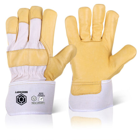 Beeswift Canadian Hide Rigger Gloves Yellow £3.89/pair sold in packs of 10