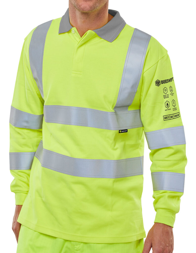 Beeswift Arc Compliant Hi-vis Anti-static Polo Shirt Saturn Yellow