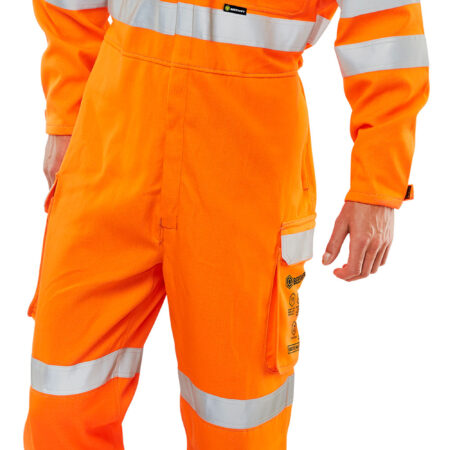 Beeswift Arc Compliant Hi-vis Rail Spec Boilersuit Orange