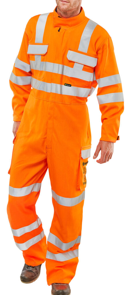 Beeswift Arc Compliant Hi-vis Rail Spec Boilersuit Orange