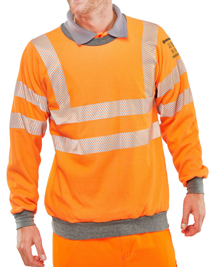 Beeswift Arc Compliant Hi-vis Rail Spec Sweatshirt Orange