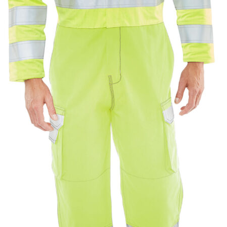 Beeswift Arc Compliant Hi-vis Boilersuit Saturn Yellow
