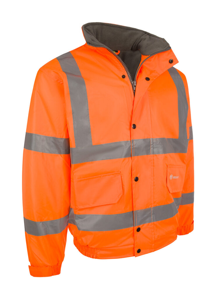 Beeswift Hi-vis Fleece Lined Bomber Jacket Orange Item Code: CBJFLOR