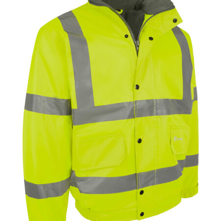 Beeswift Hi-vis Fleece Lined Bomber Jacket Saturn Yellow Item Code: CBJFLSY - Image 2