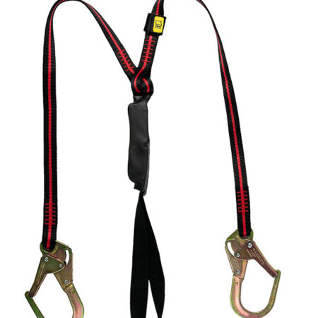 Honeywell Miller Arc Compliant Twin Rebar Hook Lanyard Black / Red