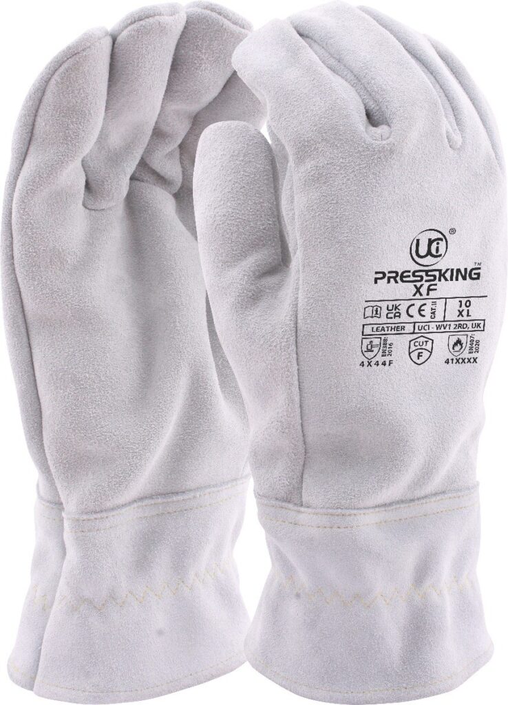 PressKing™-XF - FR Leather Cut F Gauntlet-specially treated to resist naked flamed and high temperatures