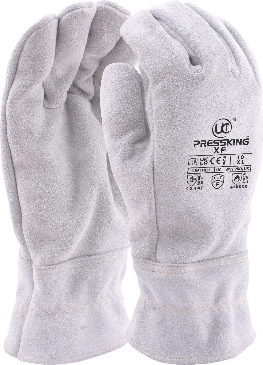 PressKing™-XF - FR Leather Cut F Gauntlet-specially treated to resist naked flamed and high temperatures