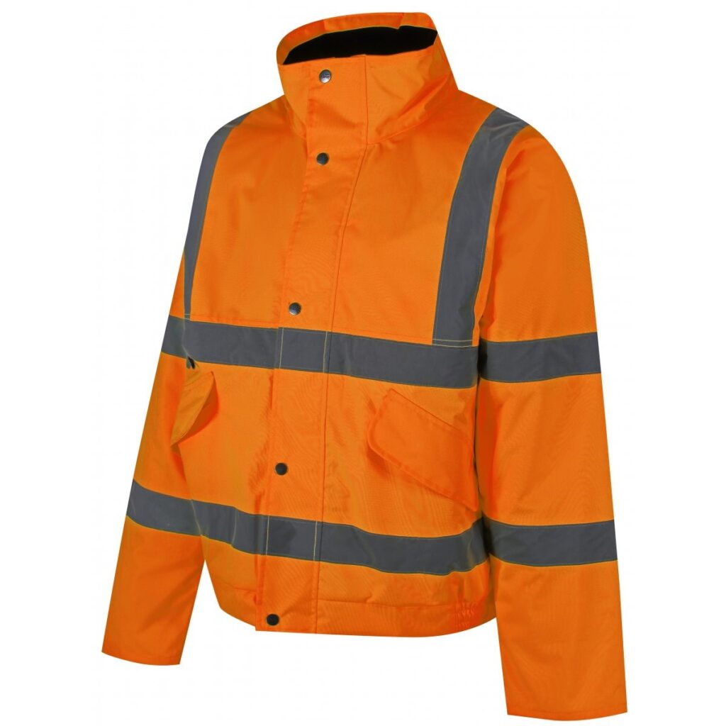 High-vis Traega bomber jacket-TBJ01-with Reflexr Tape-Class 3