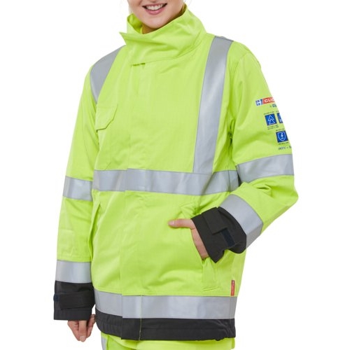 Beeswift Arc Complinant Woven Hi-vis Two-tone Jacket Saturn Yellow / Navy Item Code: CARC925SYN