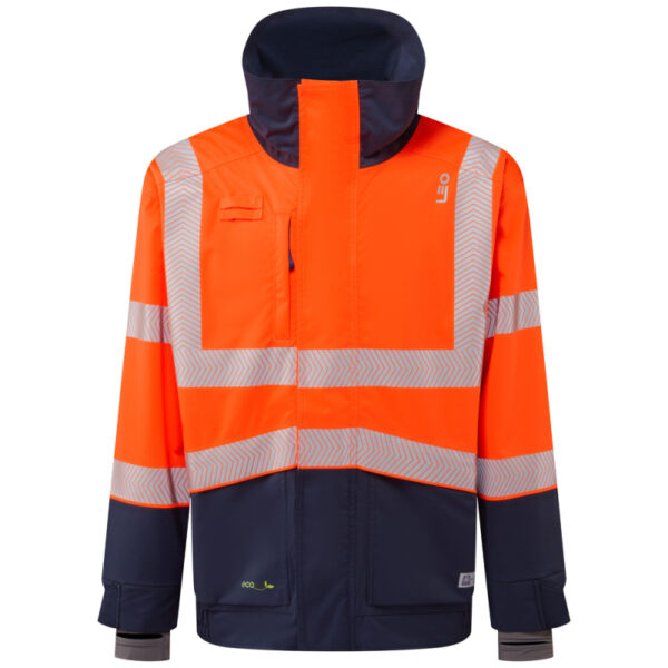 DARTMOOR Leo EcoViz 15K Performance+ Breathable Bomber Jacket Orange HV ORANGE/NAVY J05-O/NV-LEO