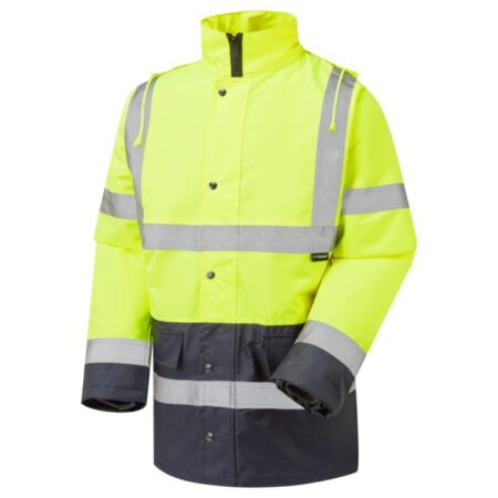Promo Padded Parka Two Tone Yellow/Navy Fluorescent Motorway 2-Tone Safety Coat - Image 2