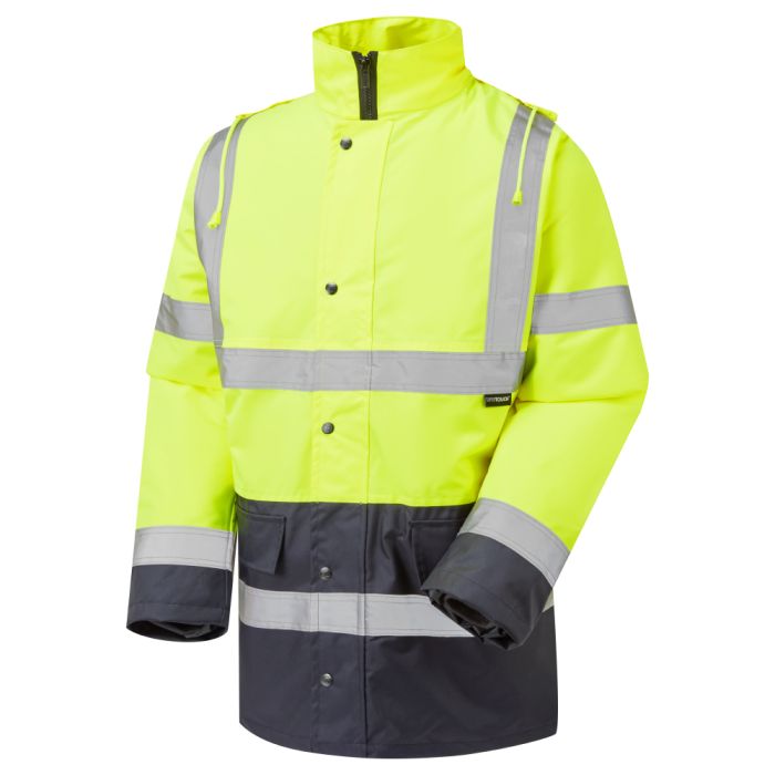 Promo Padded Parka Two Tone Yellow/Navy Fluorescent Motorway 2-Tone Safety Coat