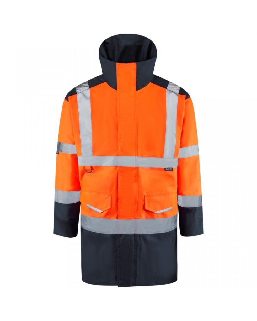 A01-O/NV-LEO Leo EcoViz Tawstock Baffle Lined Class 3 Anorak