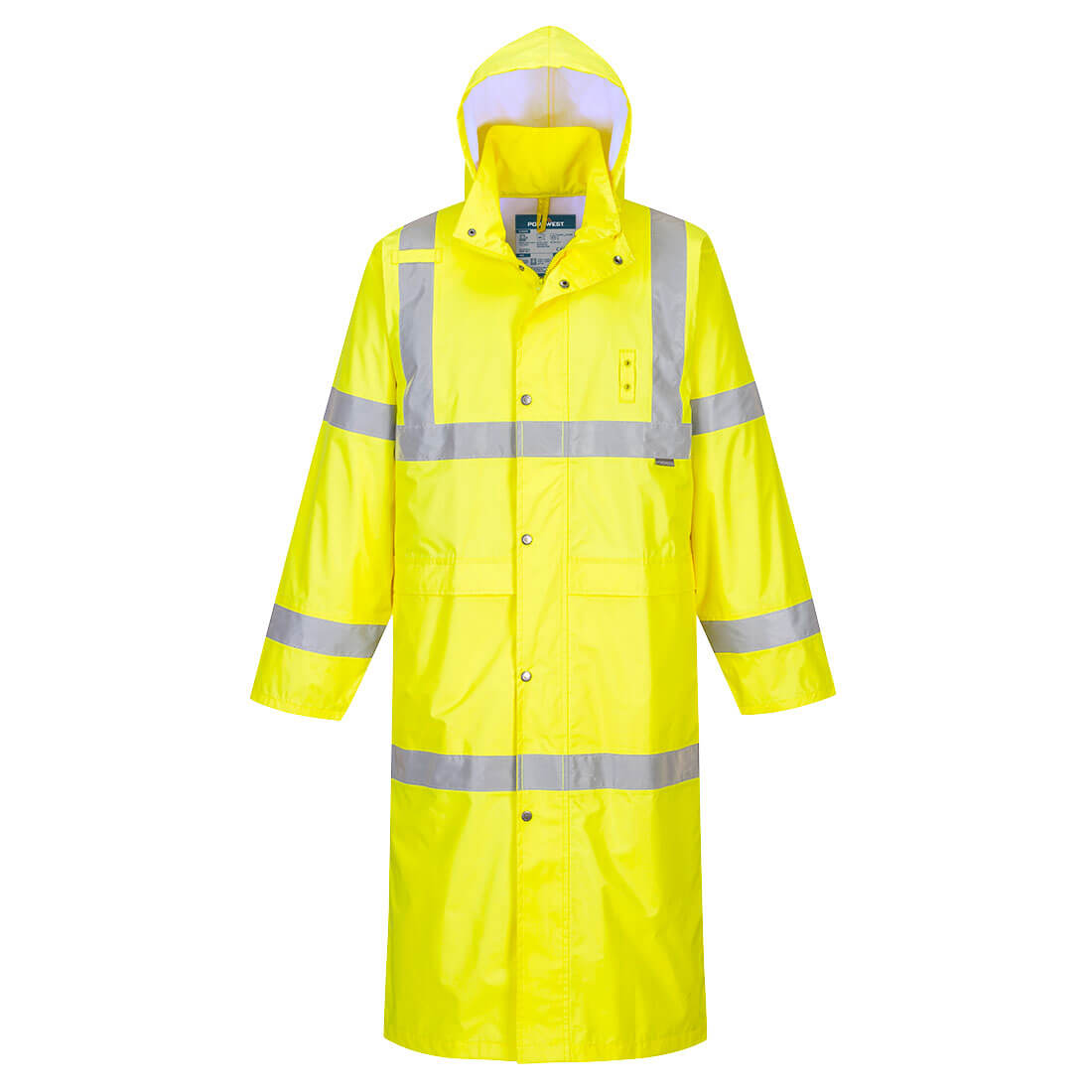 H445 - Hi-Vis Rain Coat 122cm - Image 2