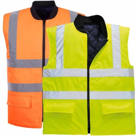 S469 - Hi-Vis Reversible Bodywarmer Yellow/Orange