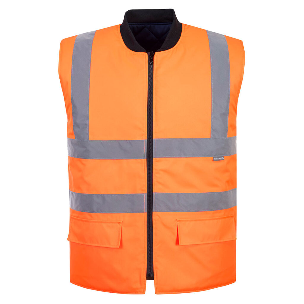 S469 - Hi-Vis Reversible Bodywarmer Yellow/Orange