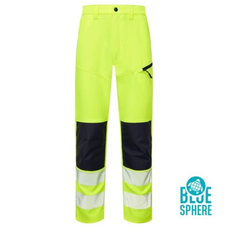 SHV-401 Essentials Hi Vis Eco Coolair 4-Way Stretch Yellow Trousers