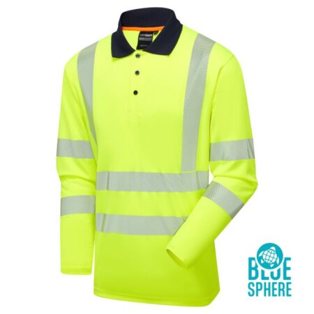 SHV-30541-9 - Hi-Vis Eco CoolMax Yellow Long Sleeve Polo