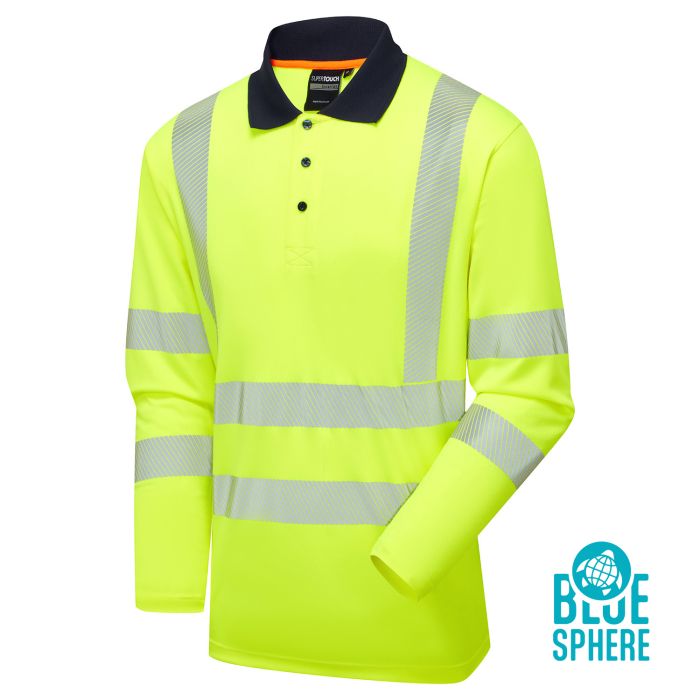 SHV-30541-9 - Hi-Vis Eco CoolMax Yellow Long Sleeve Polo