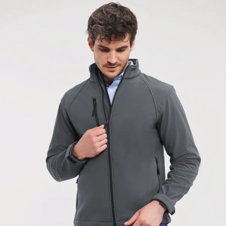 Russell Athletic  0R140M0 3 layer softshell fabric with breathable membrane that has set the standard in the market