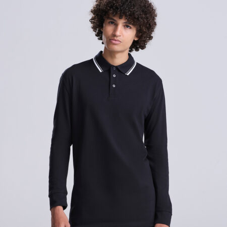 AWD JP103 Long sleeve tipped 100 polo