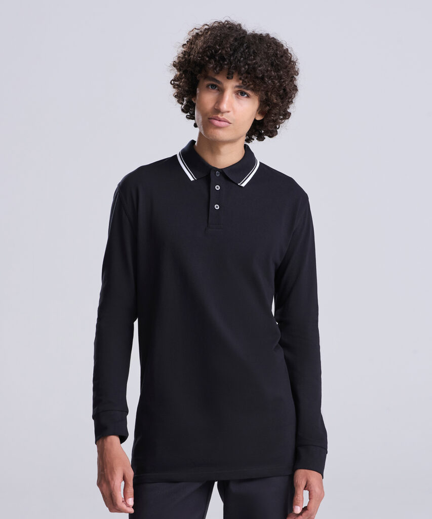 AWD JP103 Long sleeve tipped 100 polo
