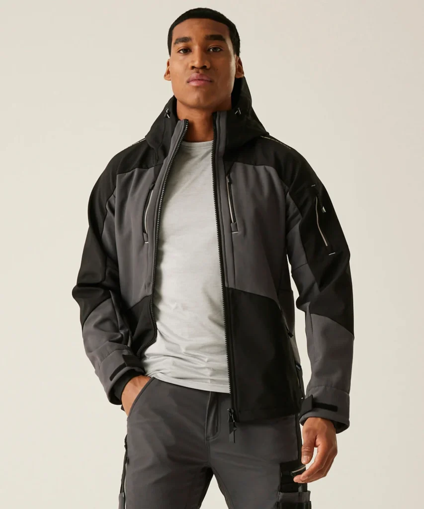 Regatta Professional TRA745 4-Tex stretch 3-layer softshell jacket, Slate Grey/Black