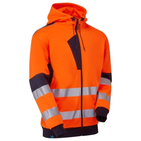 SYH-751D1-7 System Hi-Vis Eco Zip Thru Orange Hoodie