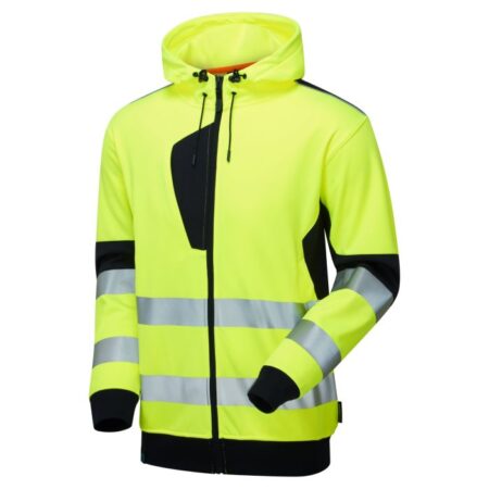 SYH-751C1-7 System Hi-Vis Eco Zip Thru Yellow Hoodie