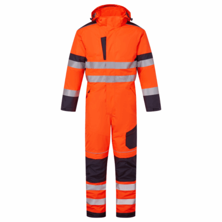 SYS402-ONS - System Hi Vis Eco Insulated Orange/Navy Coverall