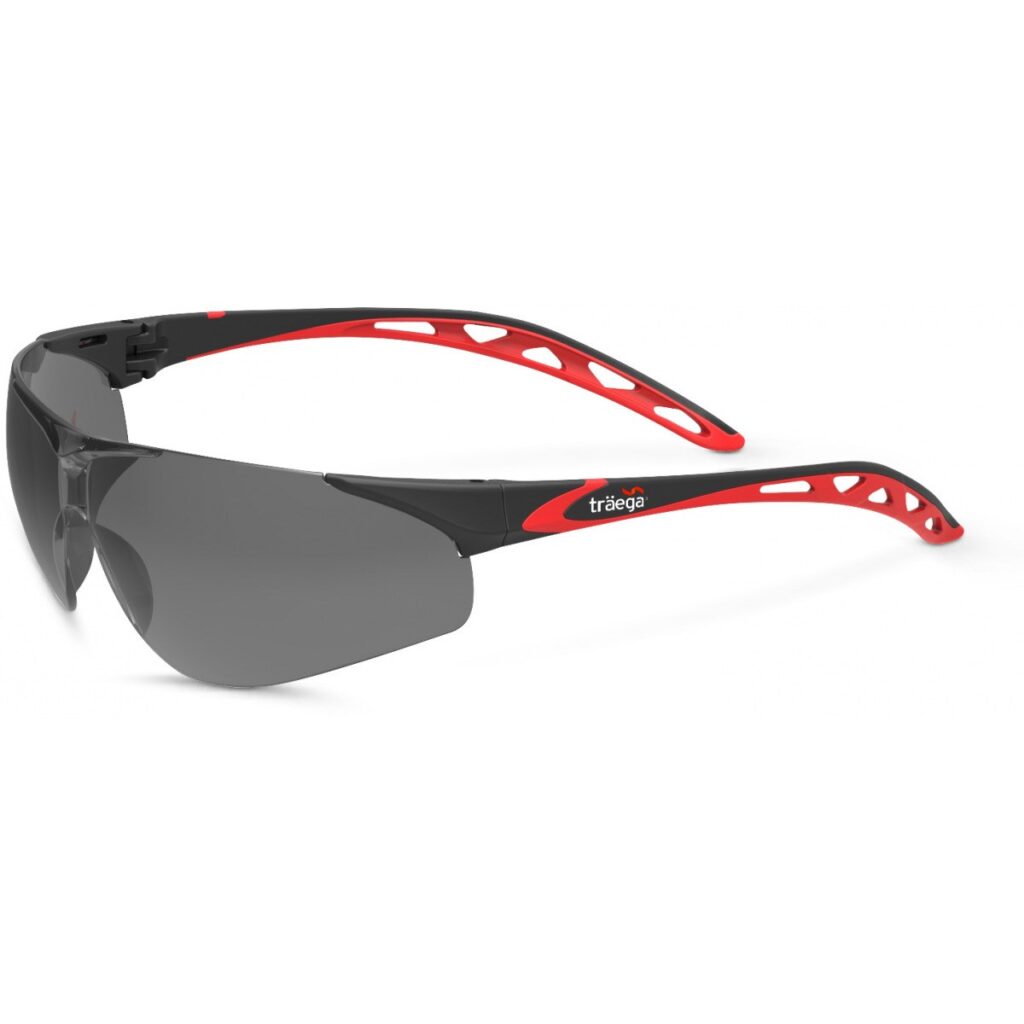Traega VICO/SM - Smoke Lightweight Wraparound Safety Specs with Co-Injected side arms