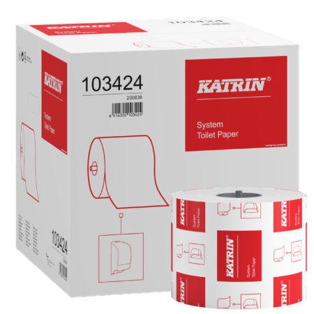 Katrin® 103424 Dispenser Toilet Paper Roll System - 2 Ply, 800 Sheets per Roll, Case of 36