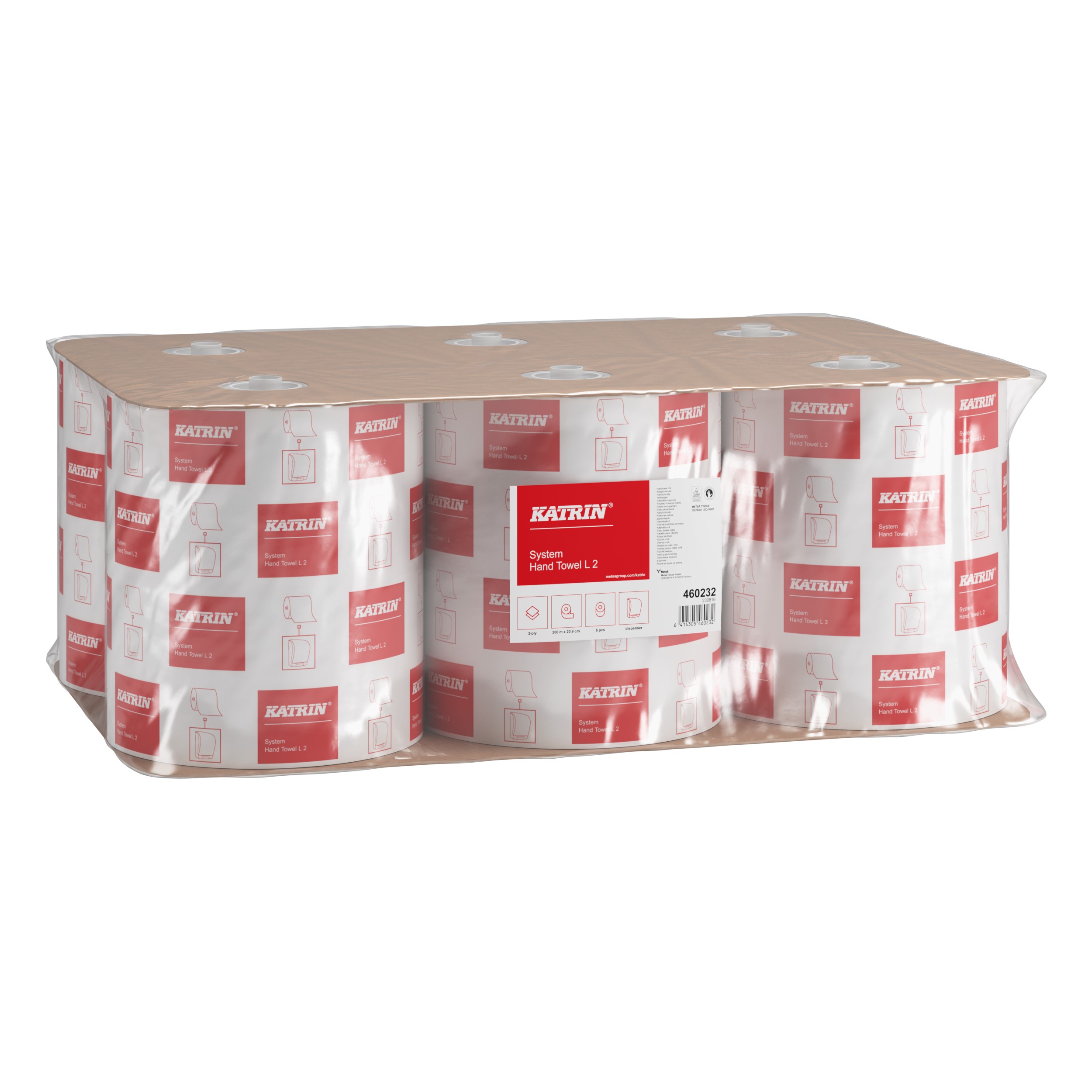 KatrinĀ® 460232 Dispenser Paper Towel Roll System Large - 2 Ply 200m, Case of 6 - Image 2
