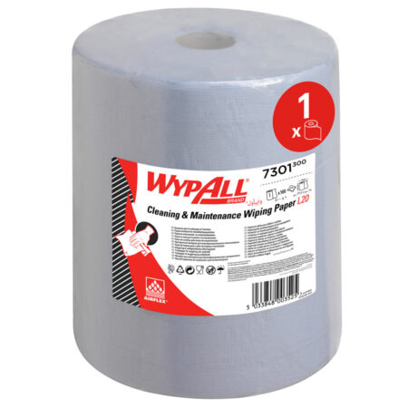 WypAll® 7301 L20 Cleaning & Maintenance Wiping Paper– Extra-Wide Blue Roll x 500 Paper Wipers