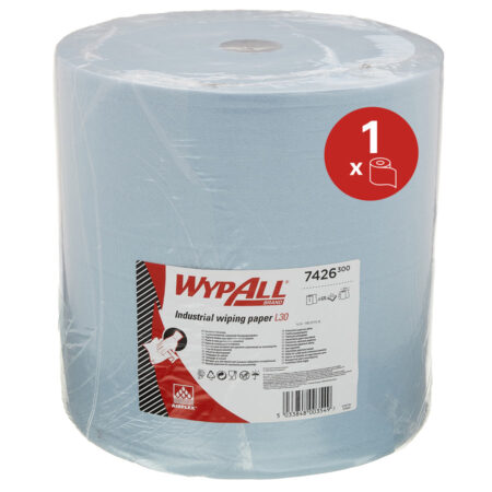 WypAll® 7426 L30 Industrial Wiping Paper Jumbo Roll 3 Ply, Blue - Extra Wide - 1 Roll x 670 Sheets