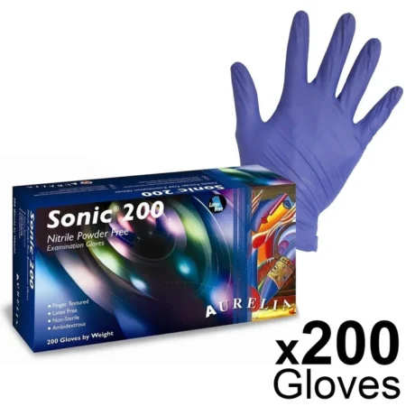 Box 200 Aurelia Sonic 200 - Blue Nitrile Examination Gloves