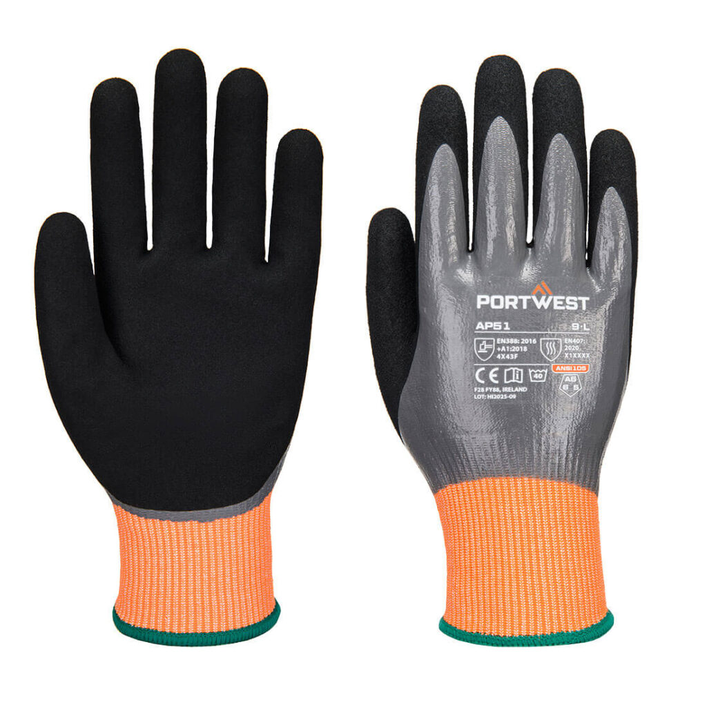 Portwest - AP51 - Cut F15 Nitrile Aqua Glove £5.63/pair sold in packs of 10
