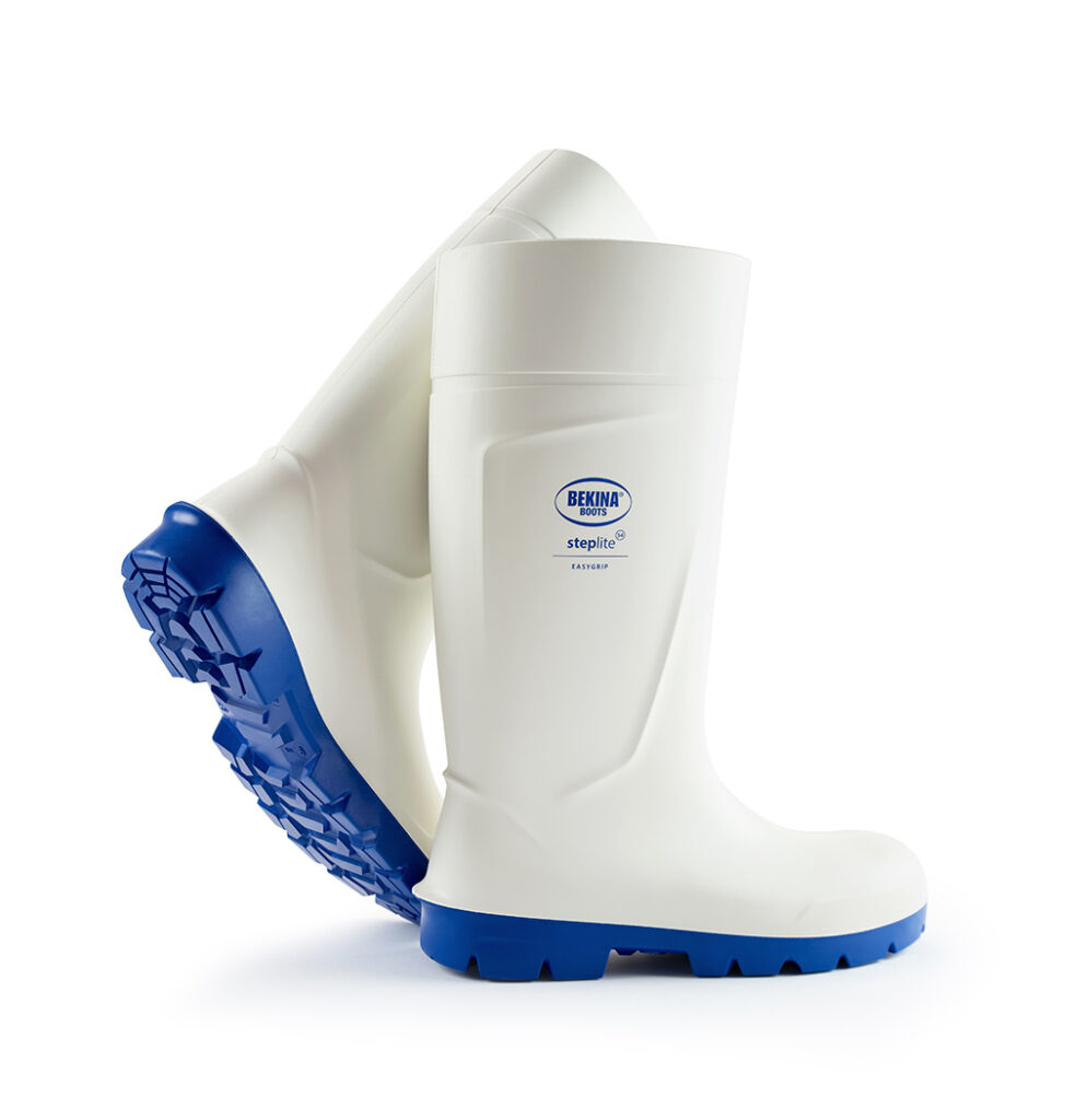 Bekina Steplite Easy Grip Safety Wellingtons S4 White