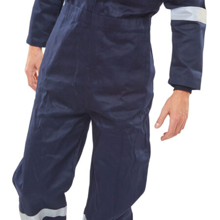 Beeswift Burgan Fire Retardant Anti-static Boilersuit Navy Blue