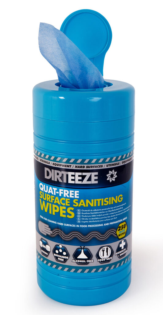 Dirteeze Quat-free Surface Sanitising Wipes Blue Item Code: DZAB250