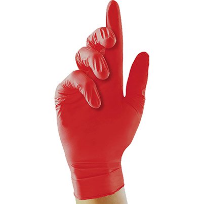 Unigloves Pearl Red Nitrile Disposable Gloves (Box of 100)