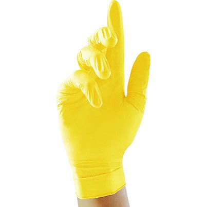 Unigloves Pearl Yellow Nitrile Disposable Gloves (Box of 100)