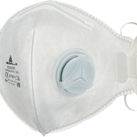 M1100VB Box of 10 simple and efficient P1 disposable respirator masks, vertically foldable, with valve for optimised breathing comfort.