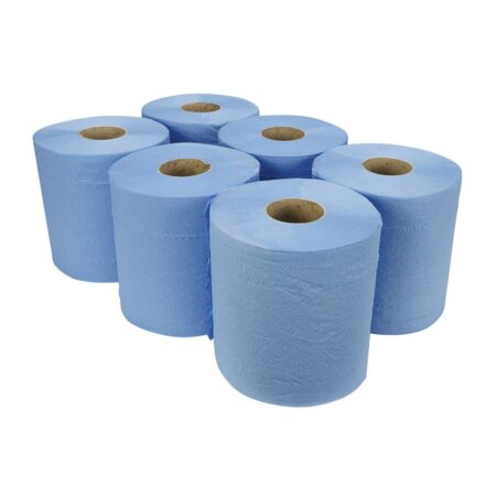 PP1707 Essentials Premium 2ply Blue Centre Feed Rolls (186mm x 150m)