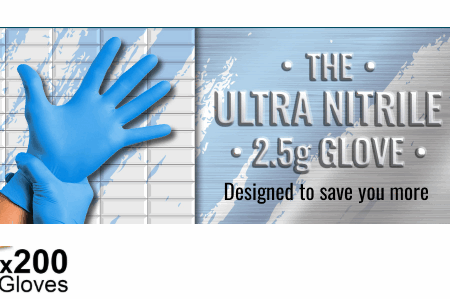 BOX 200 Supertouch Blue Nitrile Gloves,  2.5mil Thickness 12811