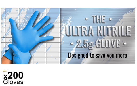BOX 200 Supertouch Blue Nitrile Gloves, 2.5mil Thickness 12811